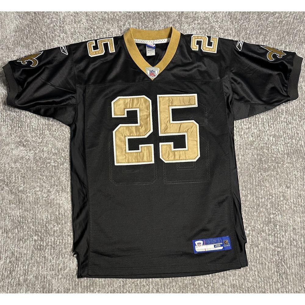 Reebok New Orleans Saints Reggie Bush Jersey Black Mens Sz 48